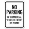 Signmission No Parking of Commercial Vehicles Except by Permit Rust Proof Parking, A-1824-23701 A-1824-23701 - alternate 1